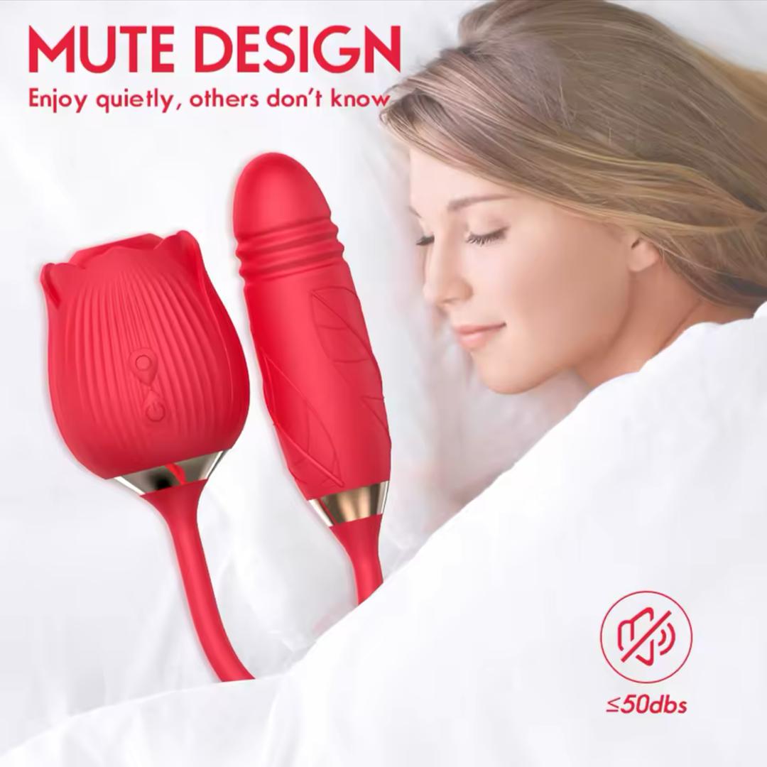 Rosa vibrador succionador