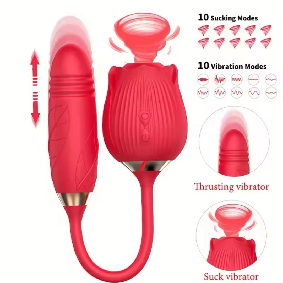Rosa vibrador succionador