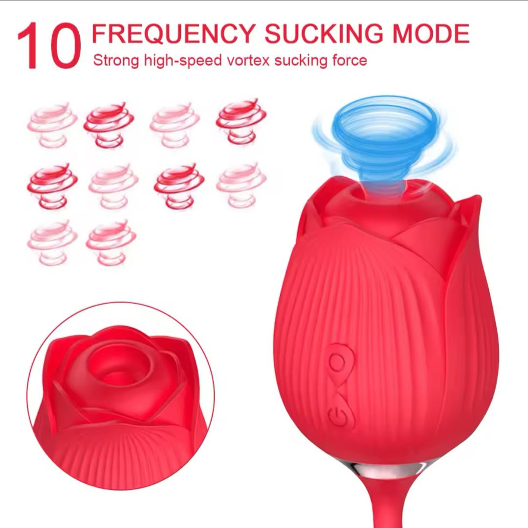 Rosa vibrador succionador