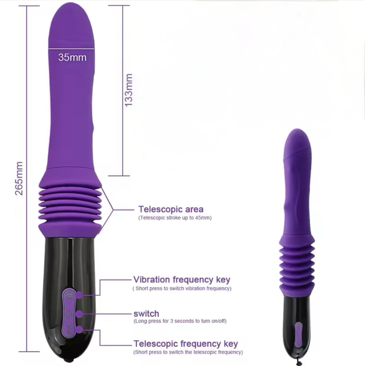 Maquina vibradora telescopica