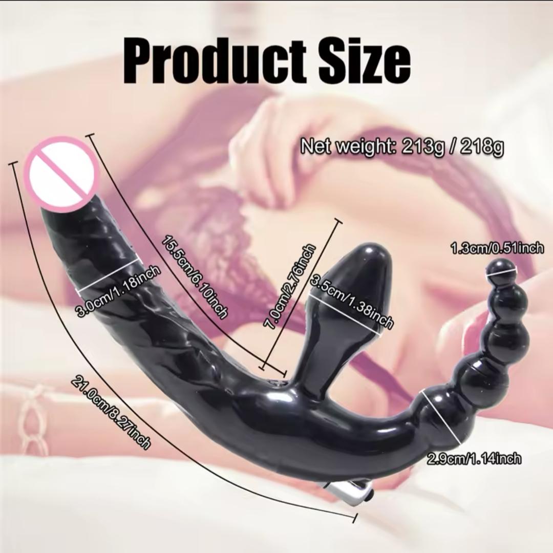 Dildo triple penetracion vibrador