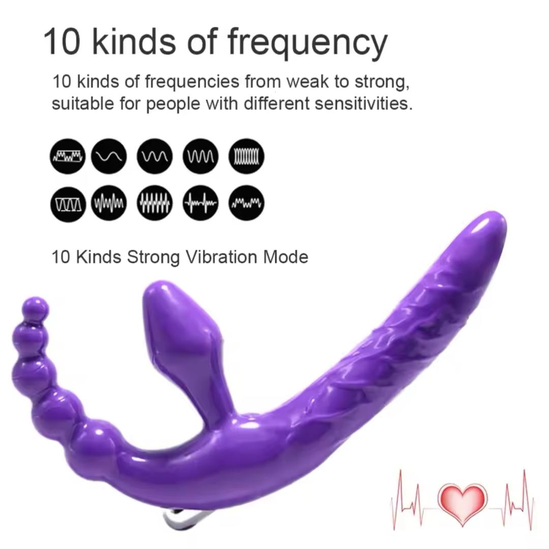 Dildo triple penetracion vibrador