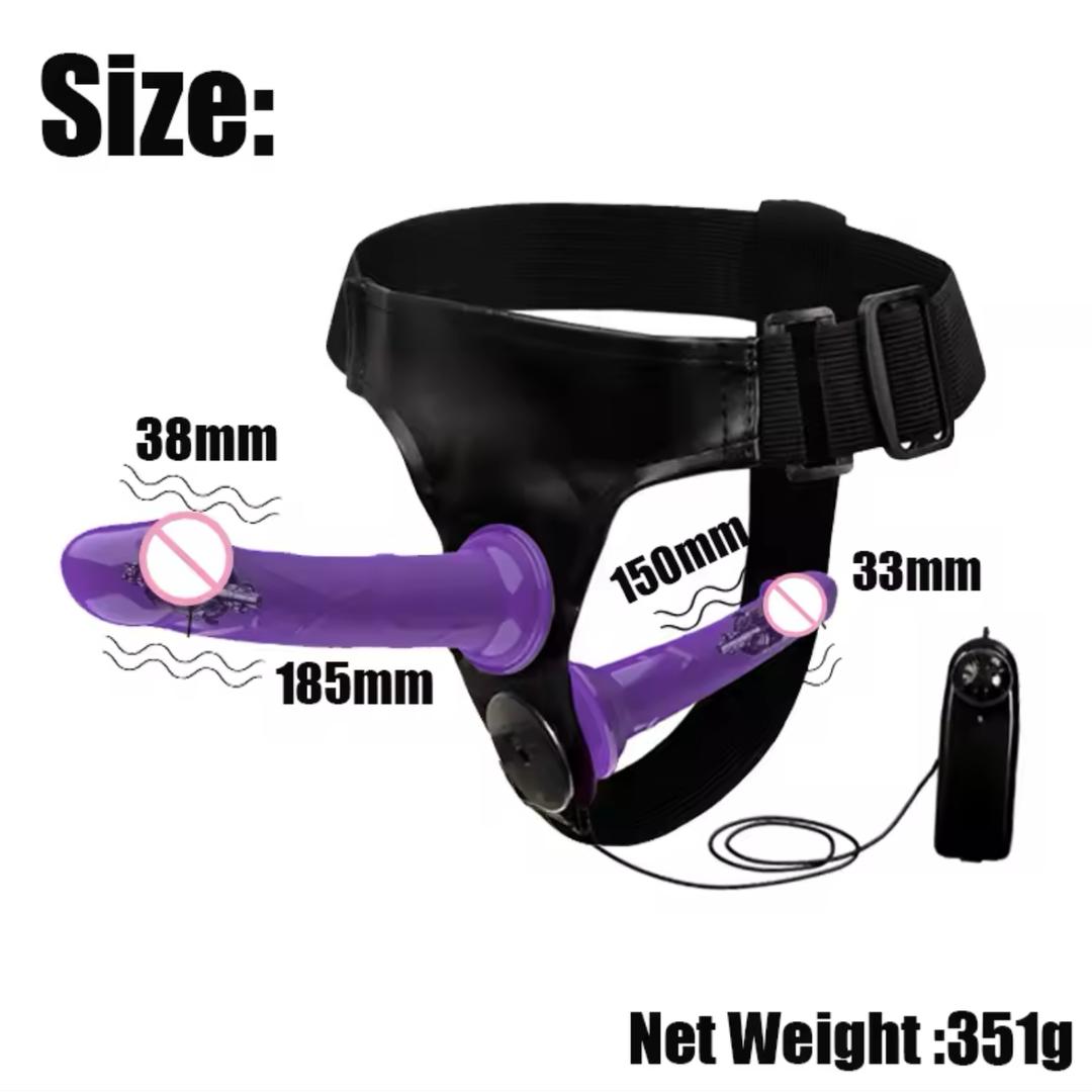 Arnes doble realista vibrador