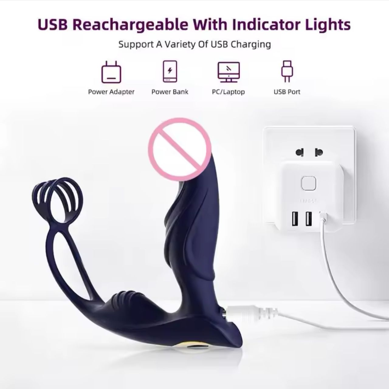 Plug anal con anillo y control